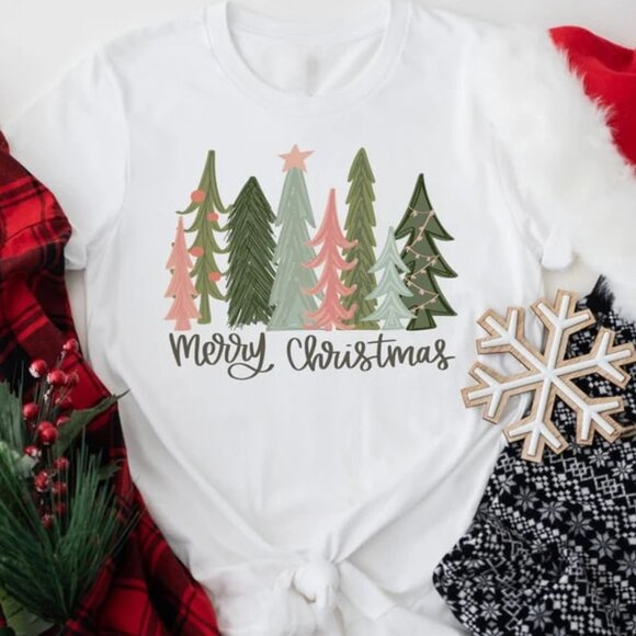 Tops - Merry Christmas Shirt, Cute Christmas Shirt, Christmas Gift